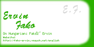 ervin fako business card